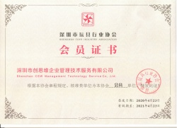玩具行業(yè)協(xié)會(huì)會(huì)員證書(shū)